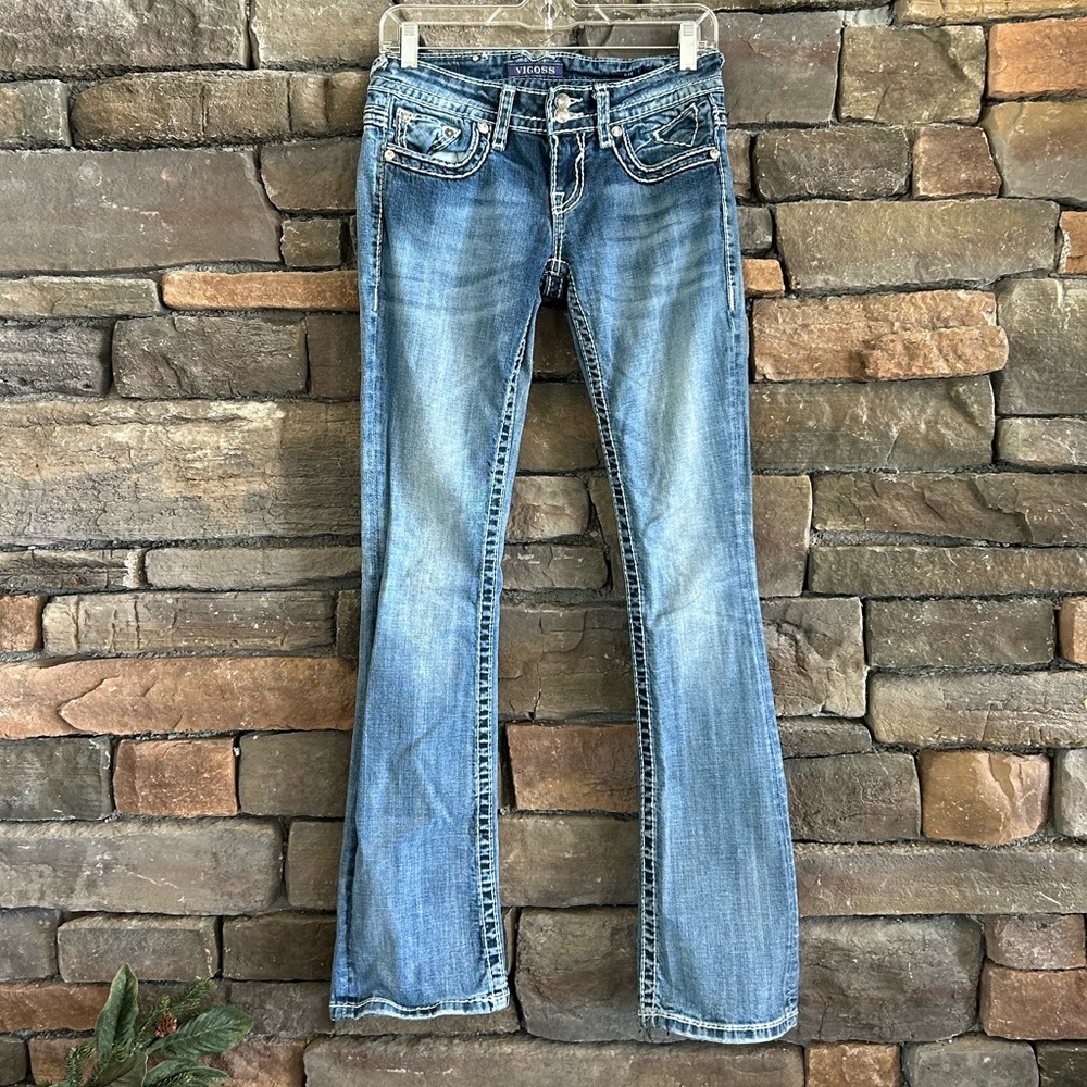 VIGOSS The Dublin Boot Cut Embellished Low Rise Jeans
